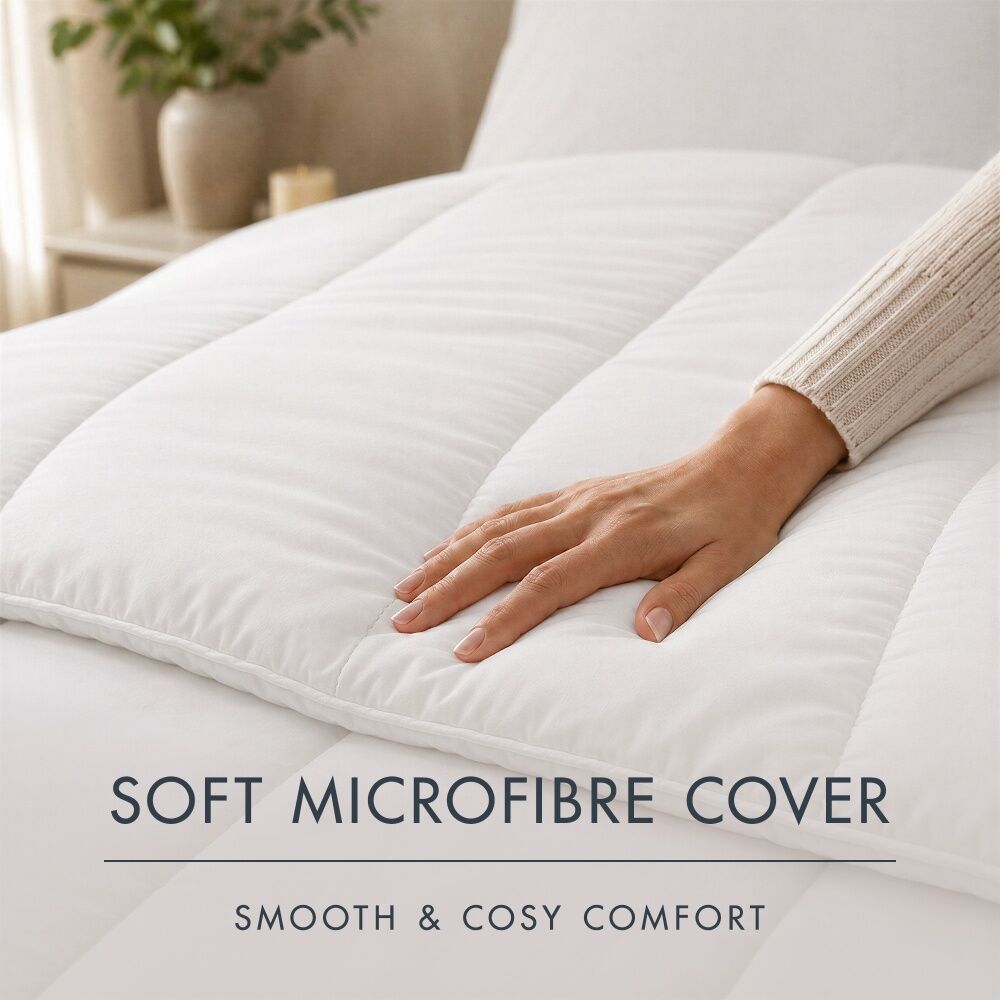 Crestell All Seasons Quilt Doona Microfibre Cover Ultrafibre Filling Double