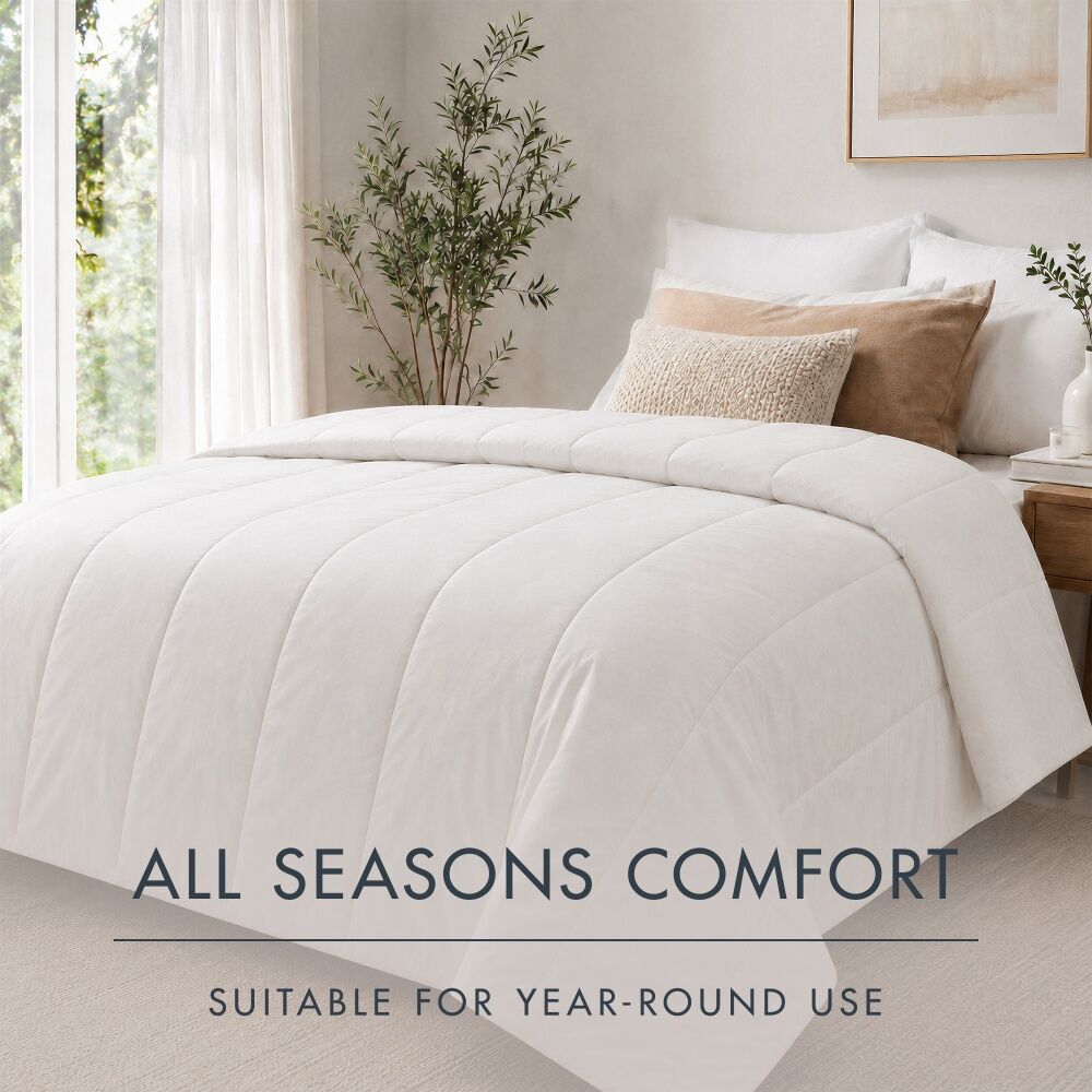 Crestell All Seasons Quilt Doona Microfibre Cover Ultrafibre Filling Double