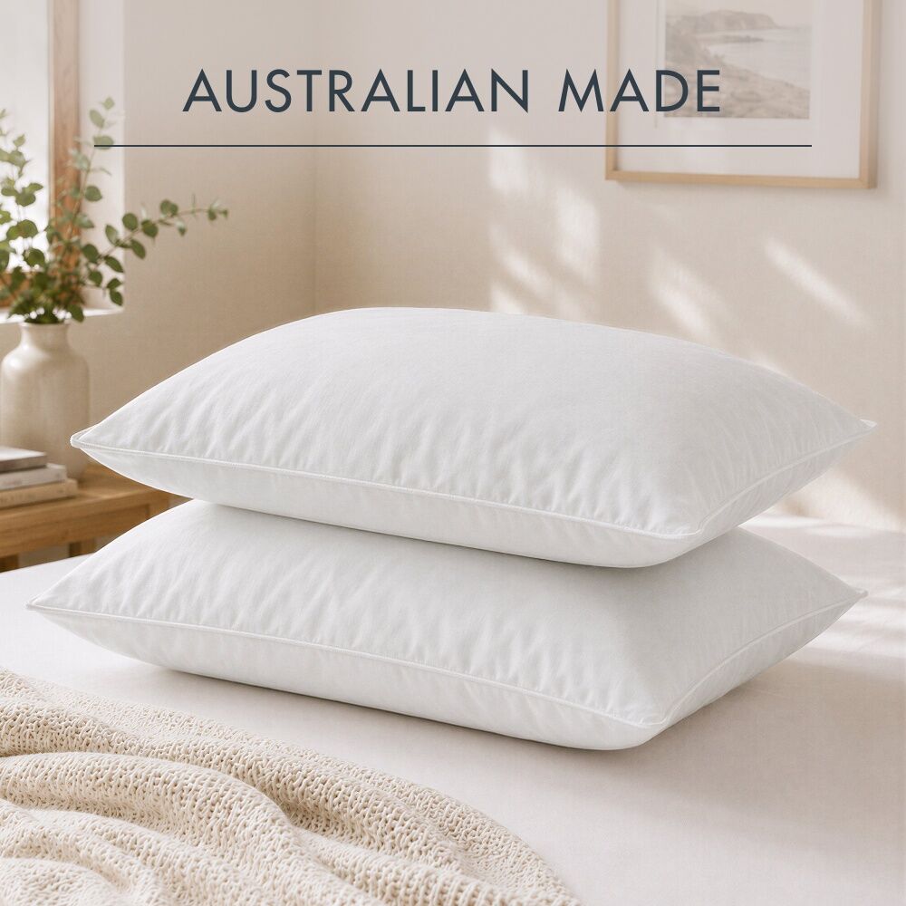 2pc Crestell Easy Wash Allergy Sensitive Pillow Set Medium Support