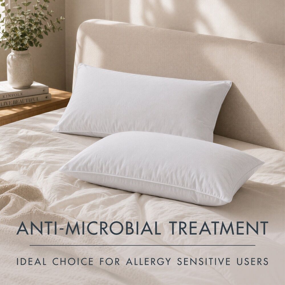 2pc Crestell Easy Wash Allergy Sensitive Pillow Set Medium Support