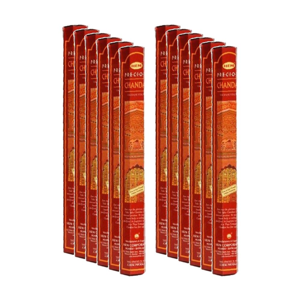 12PK HEM Home Fragrance Scented Smelling Incense Sticks Packet Set Chandan