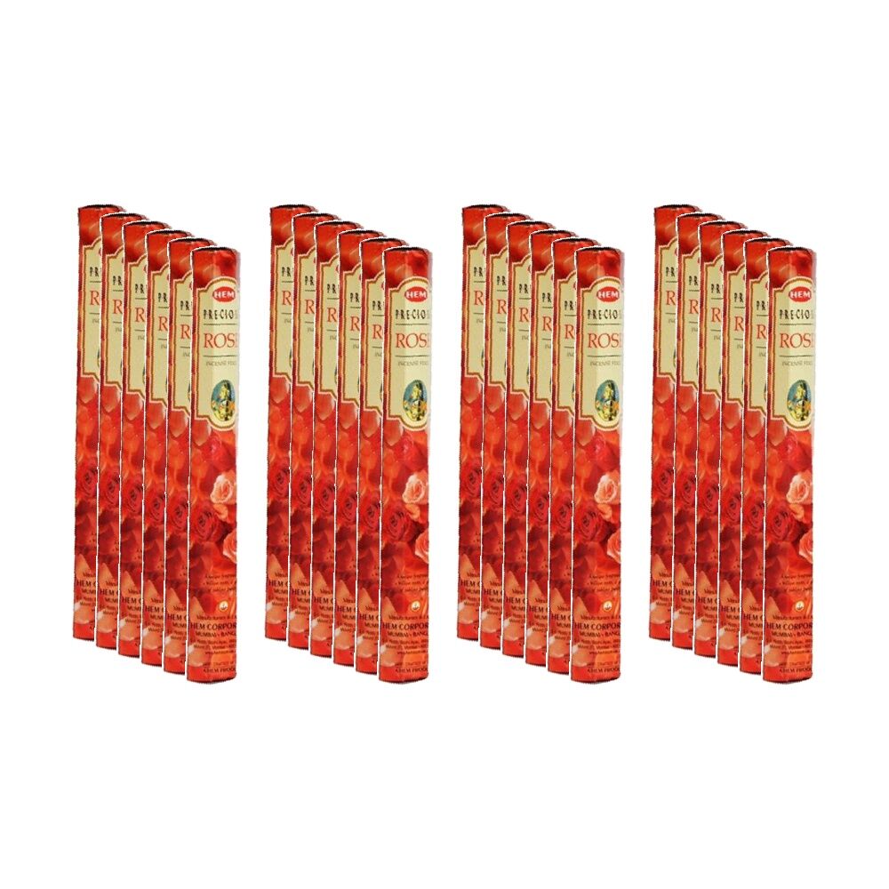 24PK HEM Home Fragrance Scented Smelling Incense Sticks Packet Set Precious Rose