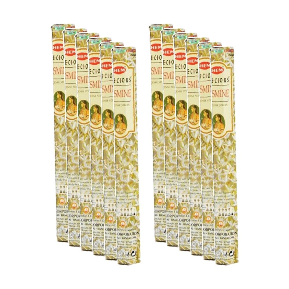 12PK HEM Home Fragrance Scented Smelling Incense Sticks Packet Set Jasmine