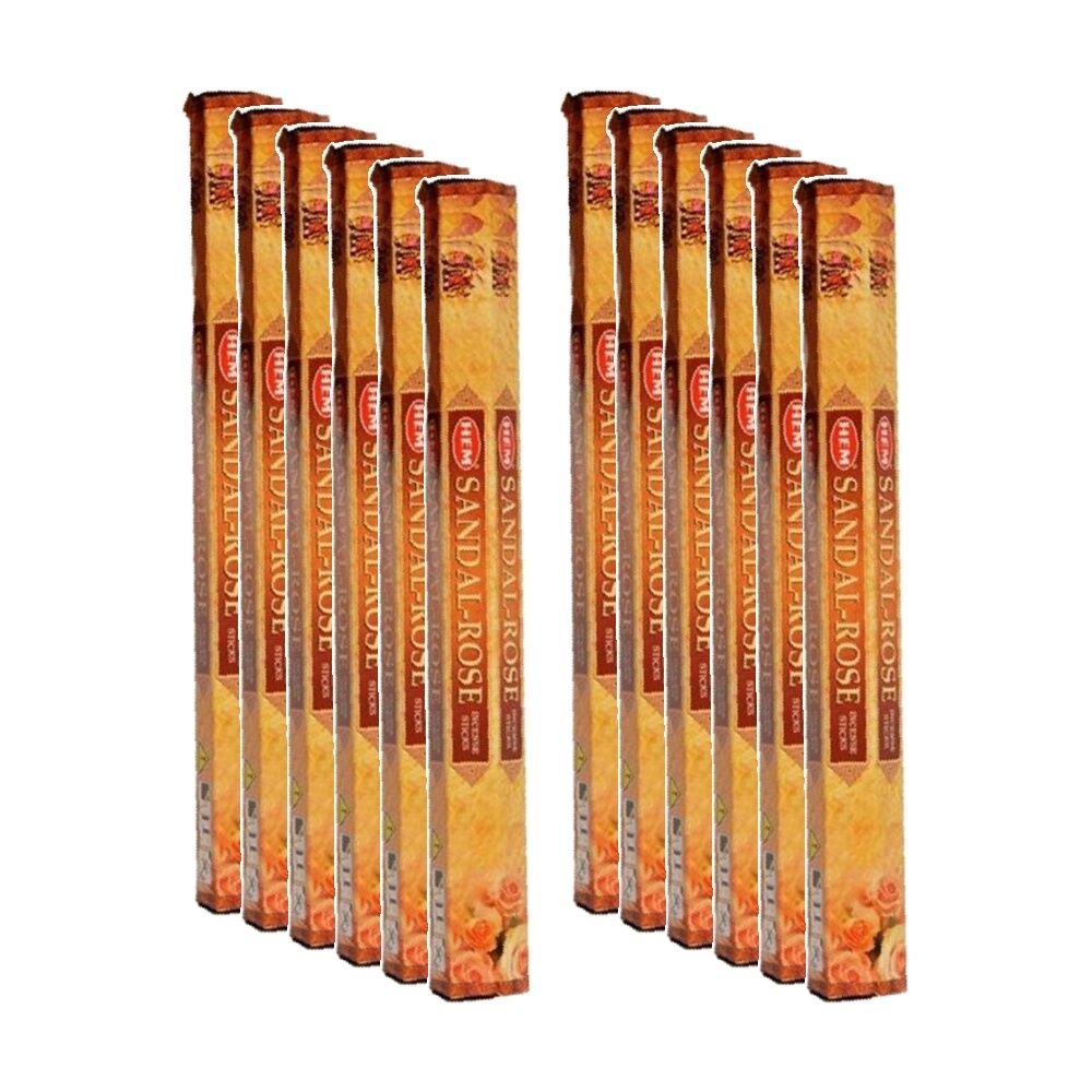 12PK HEM Home Fragrance Scented Smelling Incense Sticks Packet Set Sandal Rose
