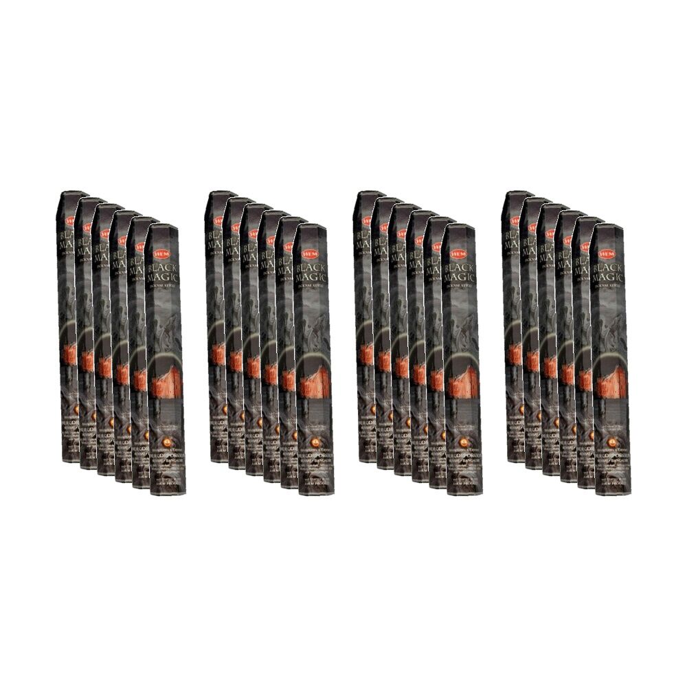 24PK HEM Home Fragrance Scented Smelling Incense Sticks Packet Set Black Magic