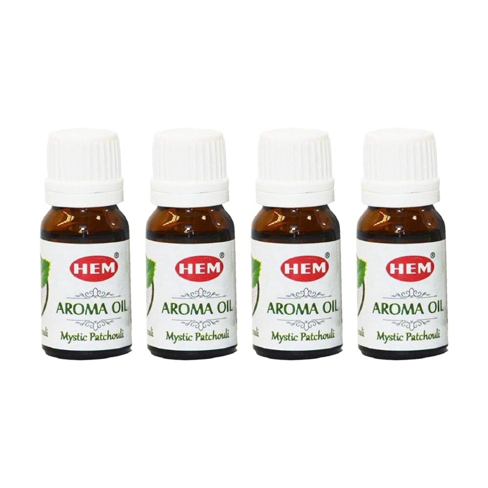 4PK HEM Home Fragrance Scented Smelling Oil Bottle 10ml Mystic Patchouli