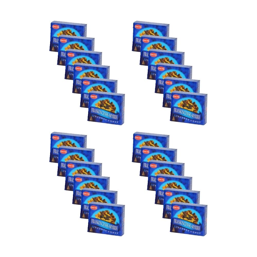24x 10pc HEM Home Fragrance Scented Incense Cones Packet Set Frankincense Myrrh