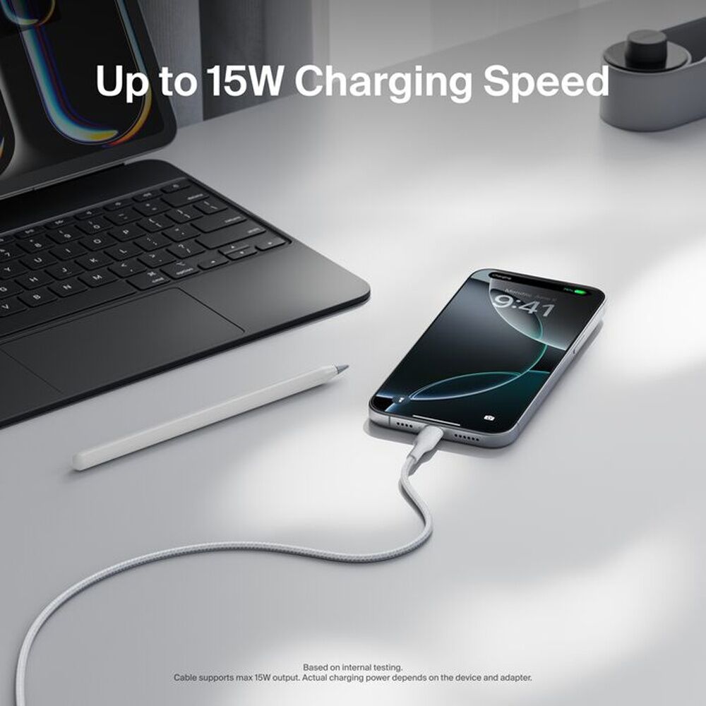 Belkin BoostCharge Pro Braided USB-A to USB-C Charging Cable 1m White