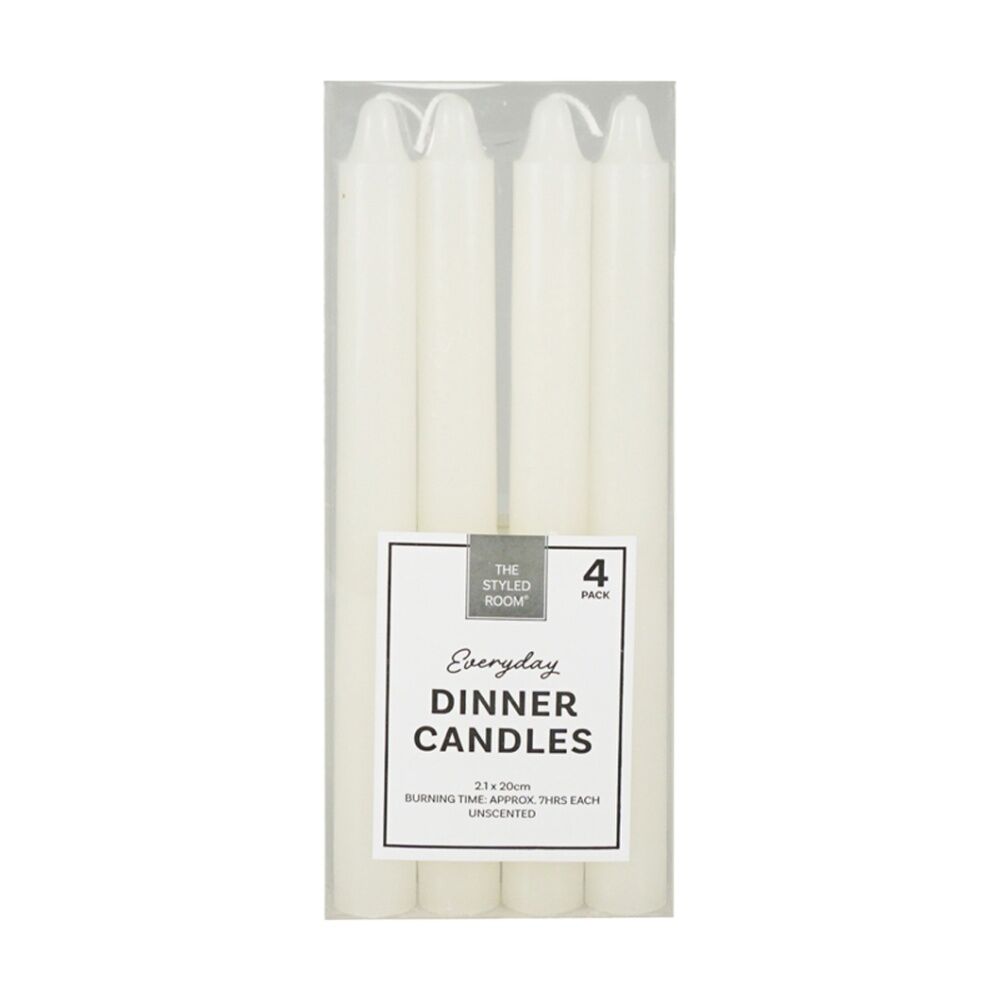 12x 4pc The Styled Room Unscented Dinner Candles Set Home Fragrance Assorted