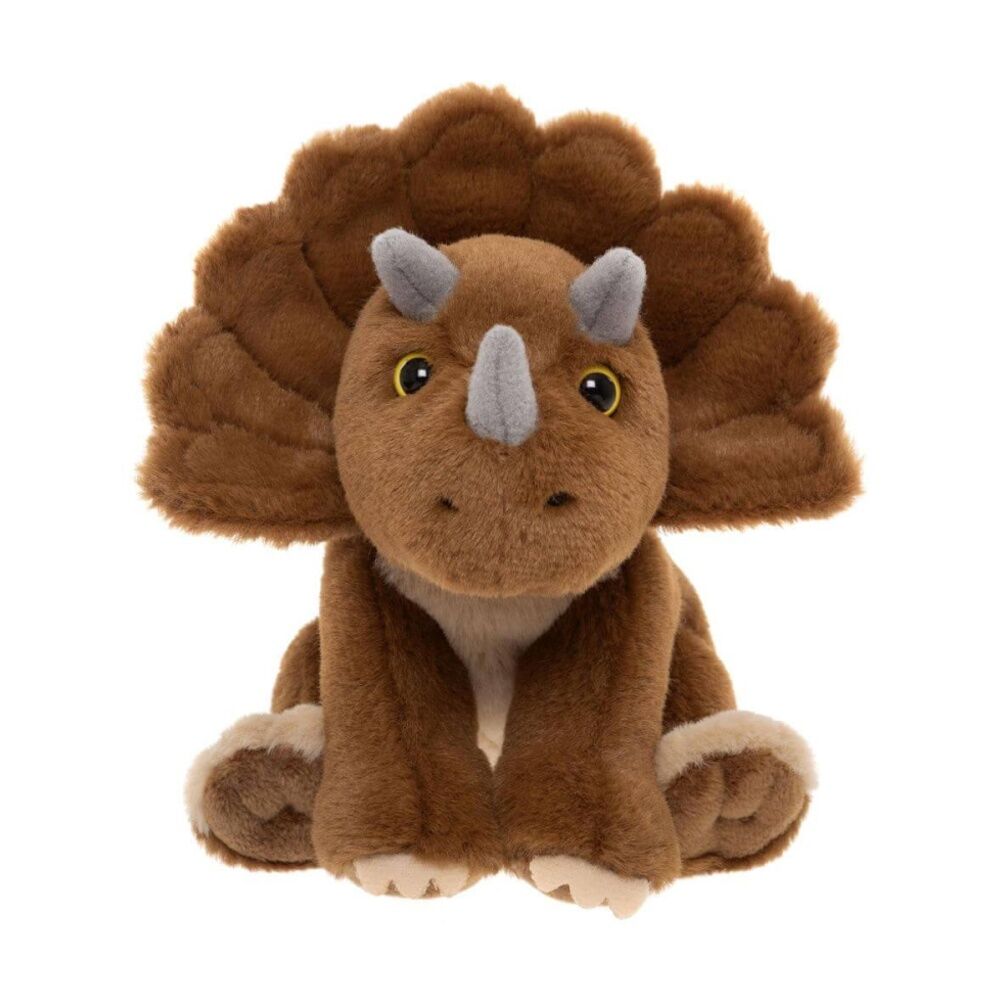 2PK Charlie Bears Triceratops Dinosaur Cuddle Cub Plush Kids Soft Toy 0y+ Brown