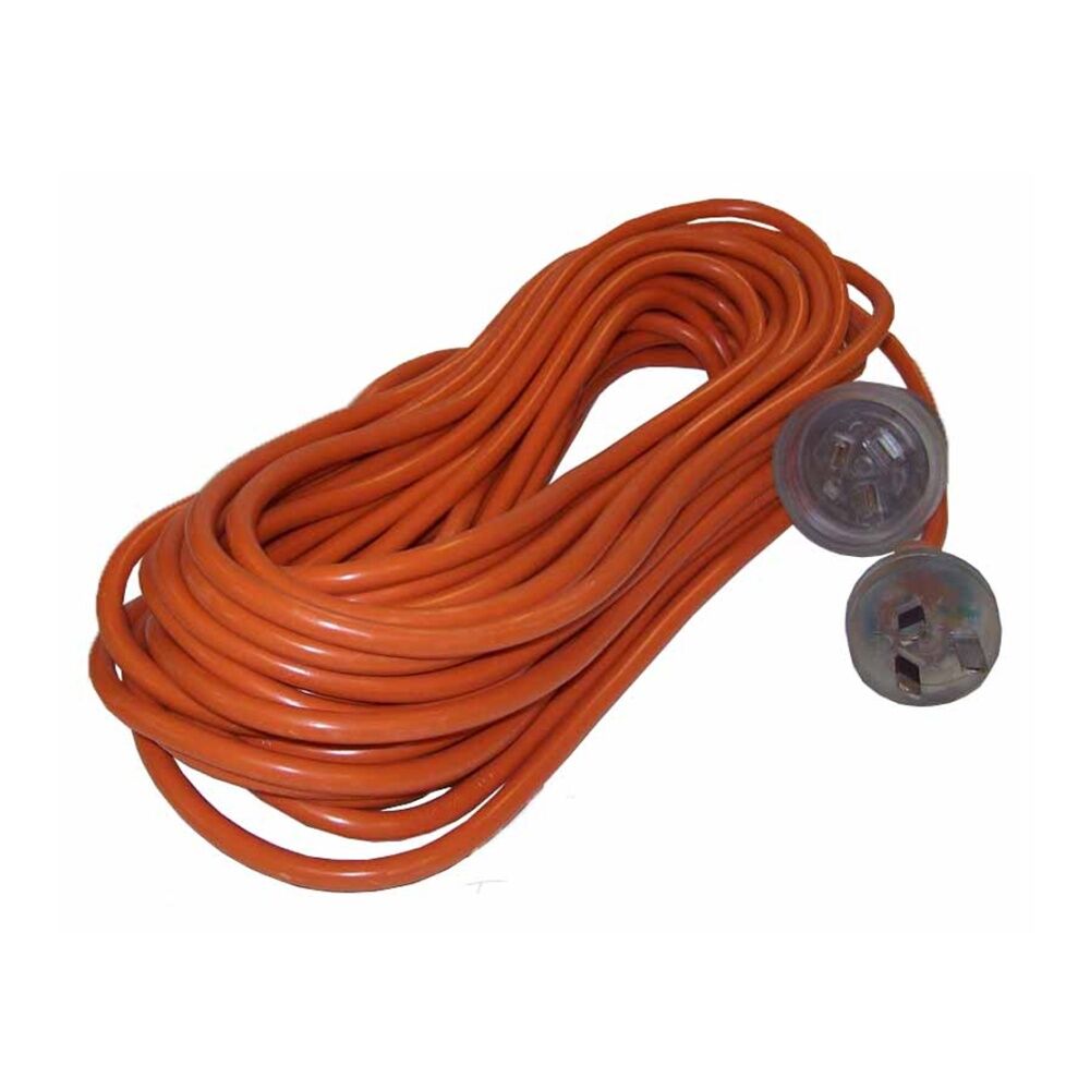 2PK Cleanstar 15m Extension Cord Repair Lead 10 Amp W/ Illuminated Socket Orange