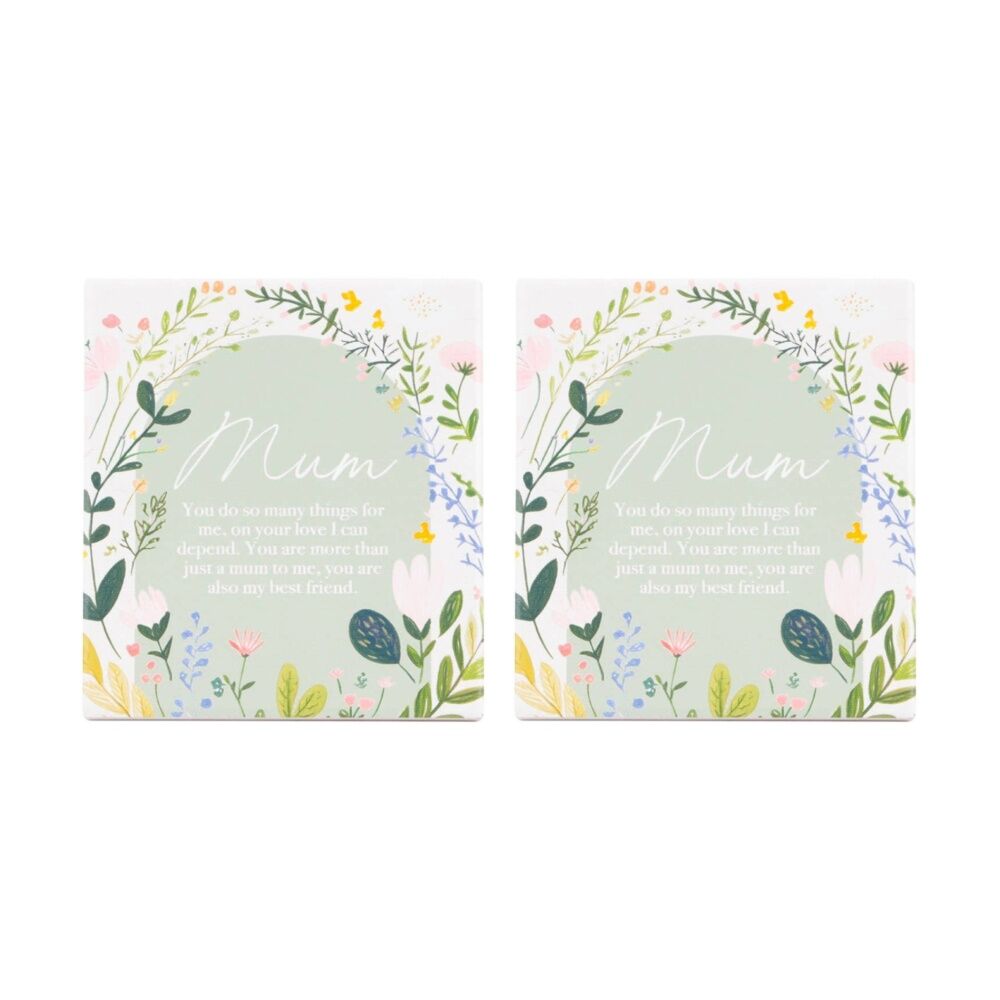 2PK Cottage Grove Mum Verse Ceramic Embossed Multi-Colour 12x14x1cm