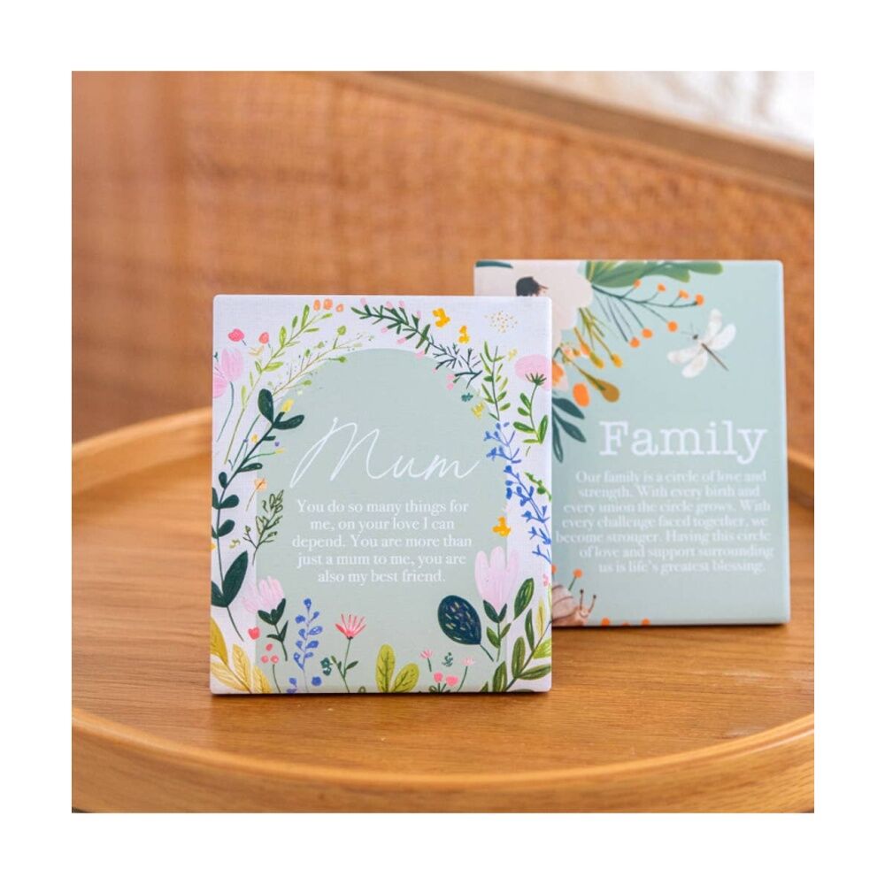 2PK Cottage Grove Mum Verse Ceramic Embossed Multi-Colour 12x14x1cm