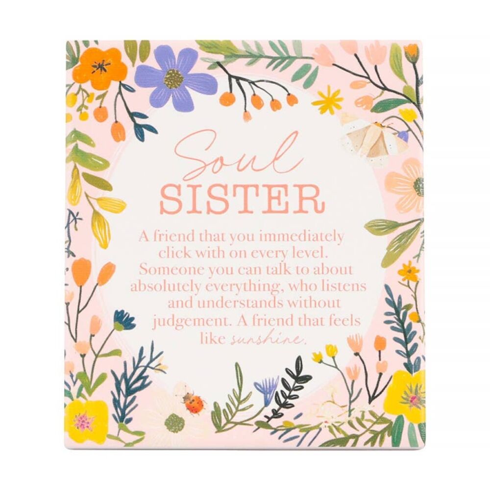 Cottage Grove Soul Sisters Verse Ceramic Embossed Decor 12x14x1cm