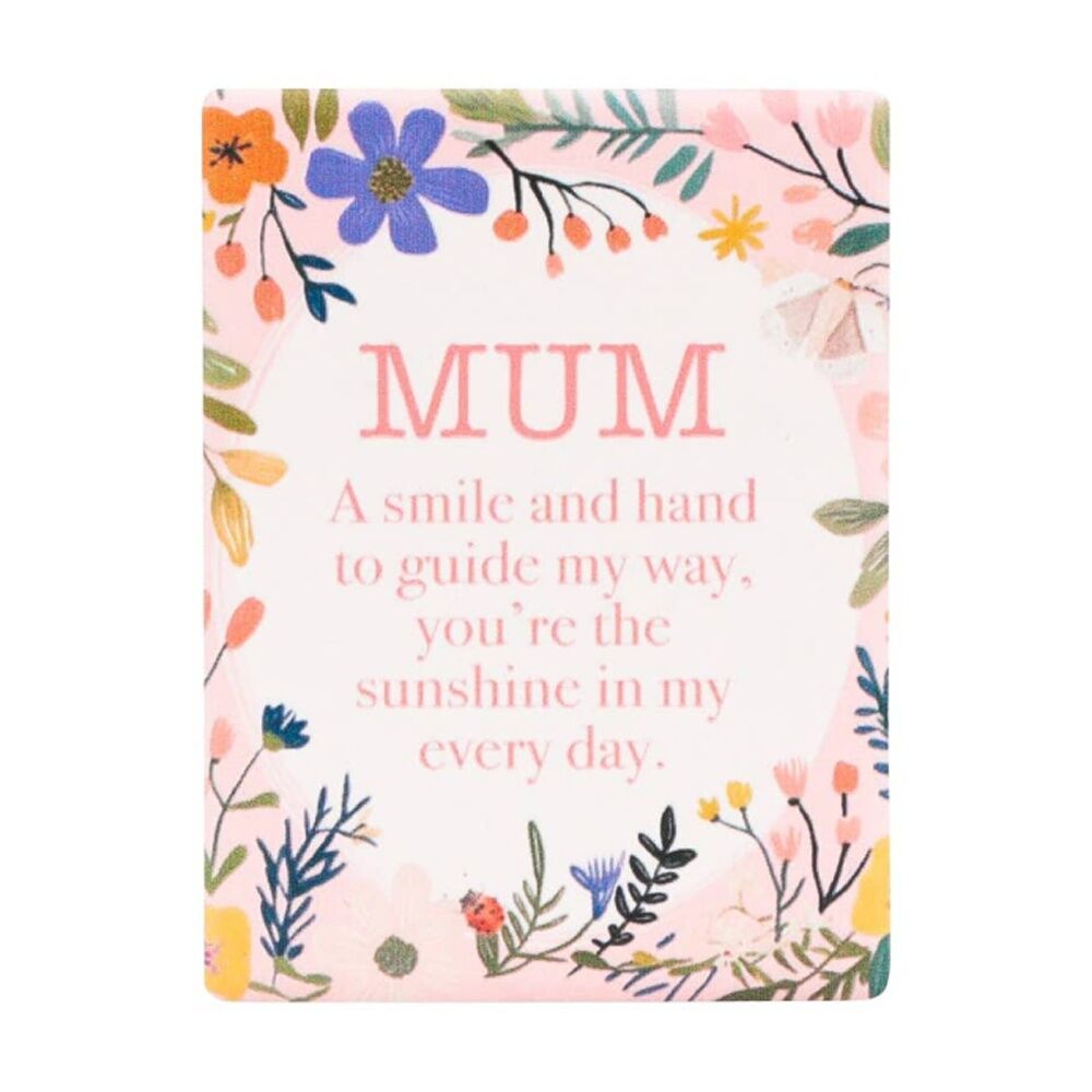 3PK Cottage Grove Mum Ceramic Magnet Embossed Design White Pink 6x8cm