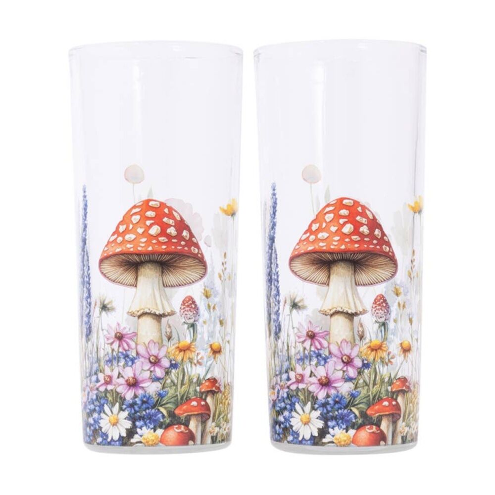2pc Cottage Grove Hi-Ball Glass Full Colour Decal Multi 15cm