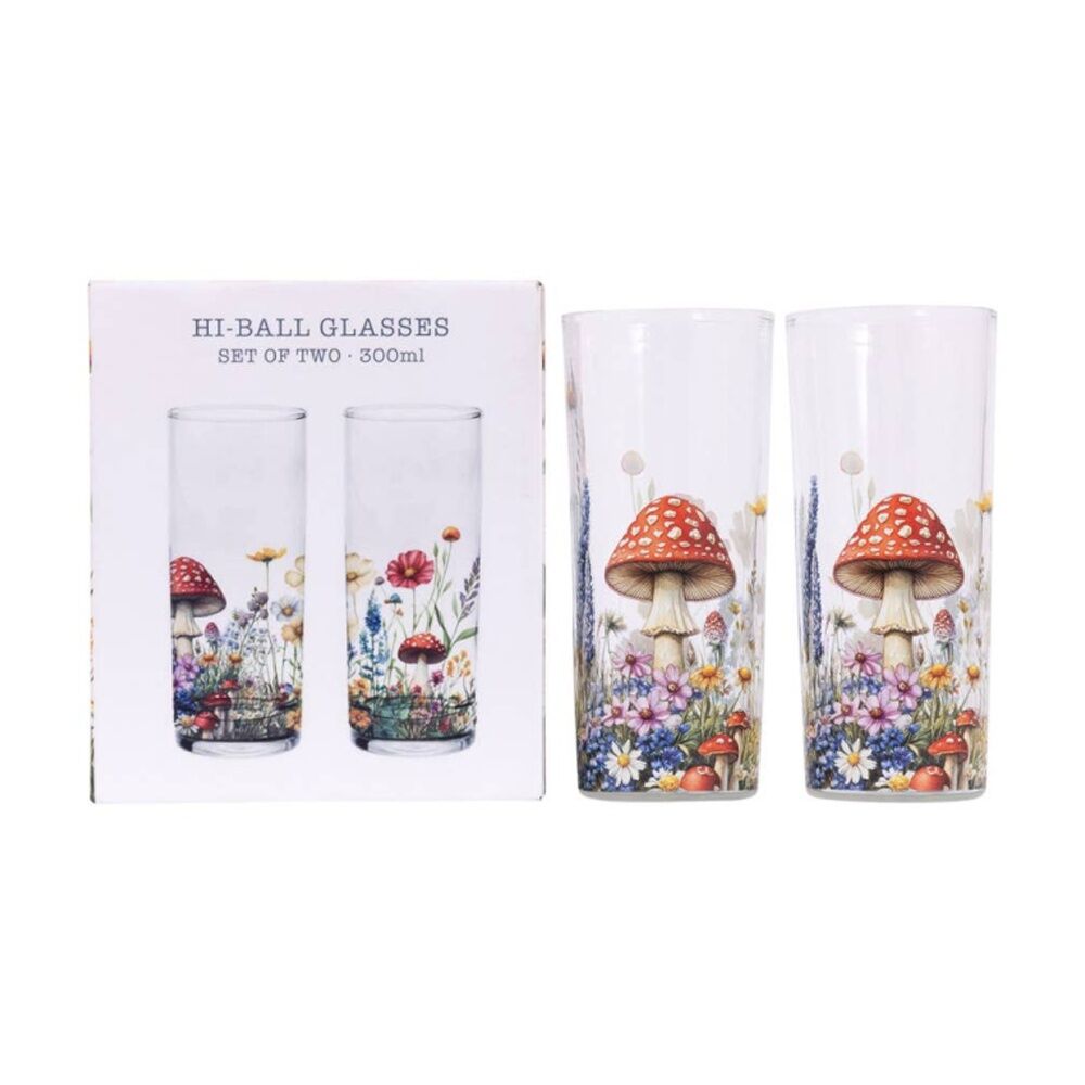 2pc Cottage Grove Hi-Ball Glass Full Colour Decal Multi 15cm