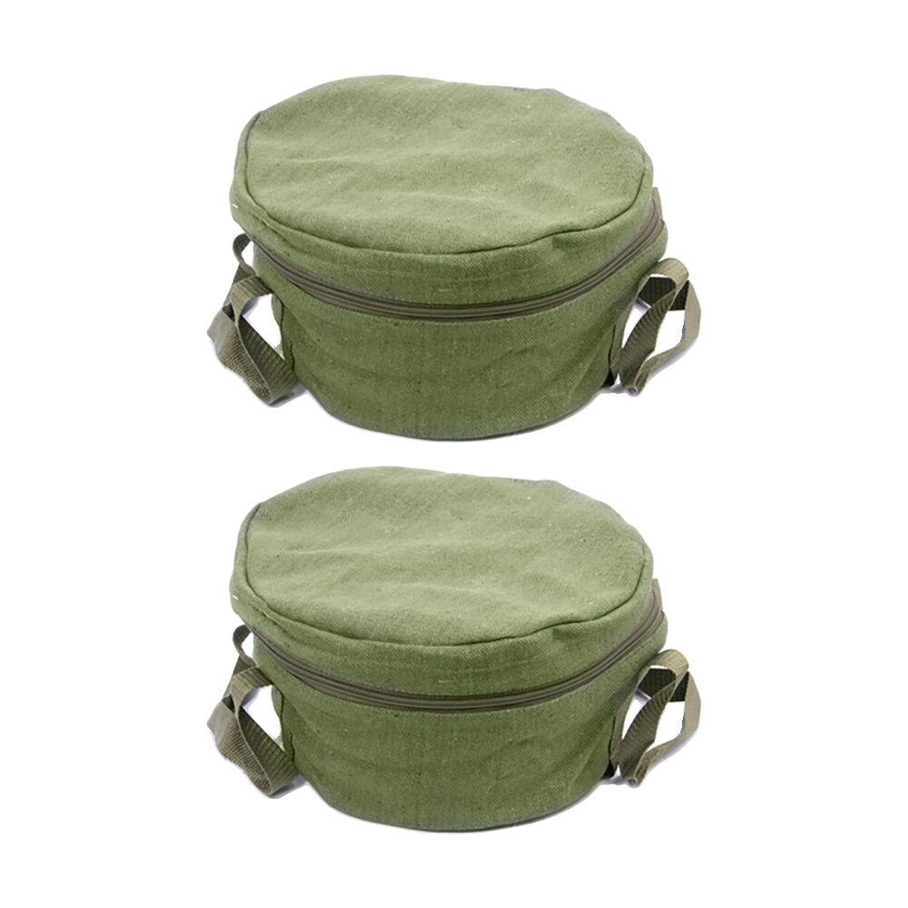 2PK G&S Camp Oven Bag Canvas Heavy Duty Protective Cooking Khaki Green 2qt