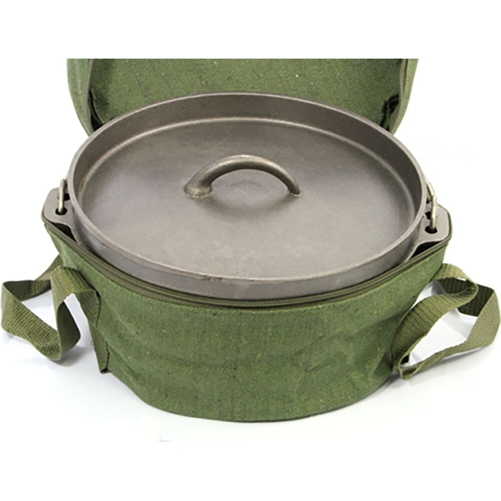 2PK G&S Camp Oven Bag Canvas Heavy Duty Protective Cooking Khaki Green 2qt