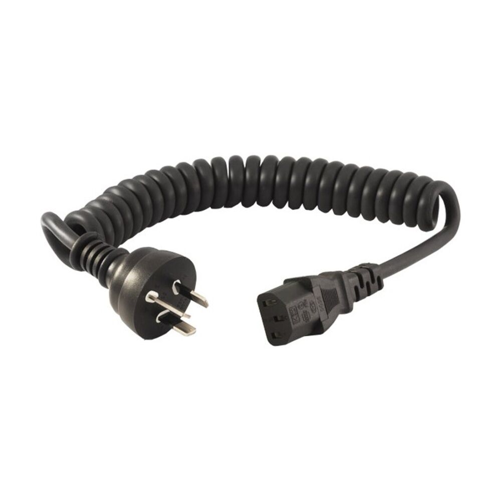 2PK Doss Black Curly Iec Power Lead 2M C13 Appliance Cord Australian