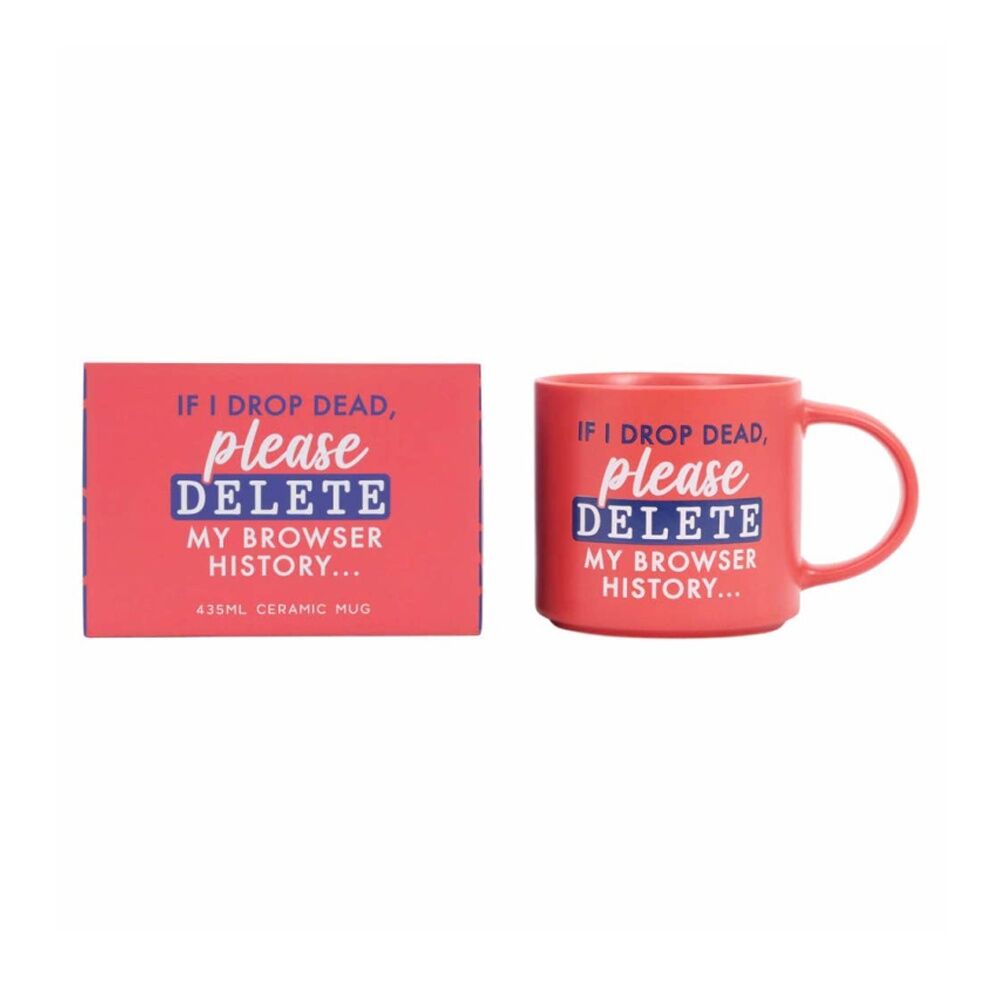 6PK Cheeky Mugs Delete Ceramic Mug Microwave Dishwasher Safe Red 390ml