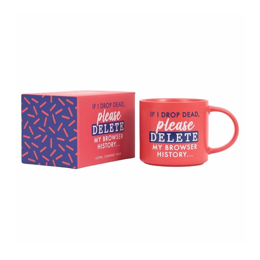 Cheeky Mugs Delete Ceramic Mug Microwave Dishwasher Safe Red 390ml