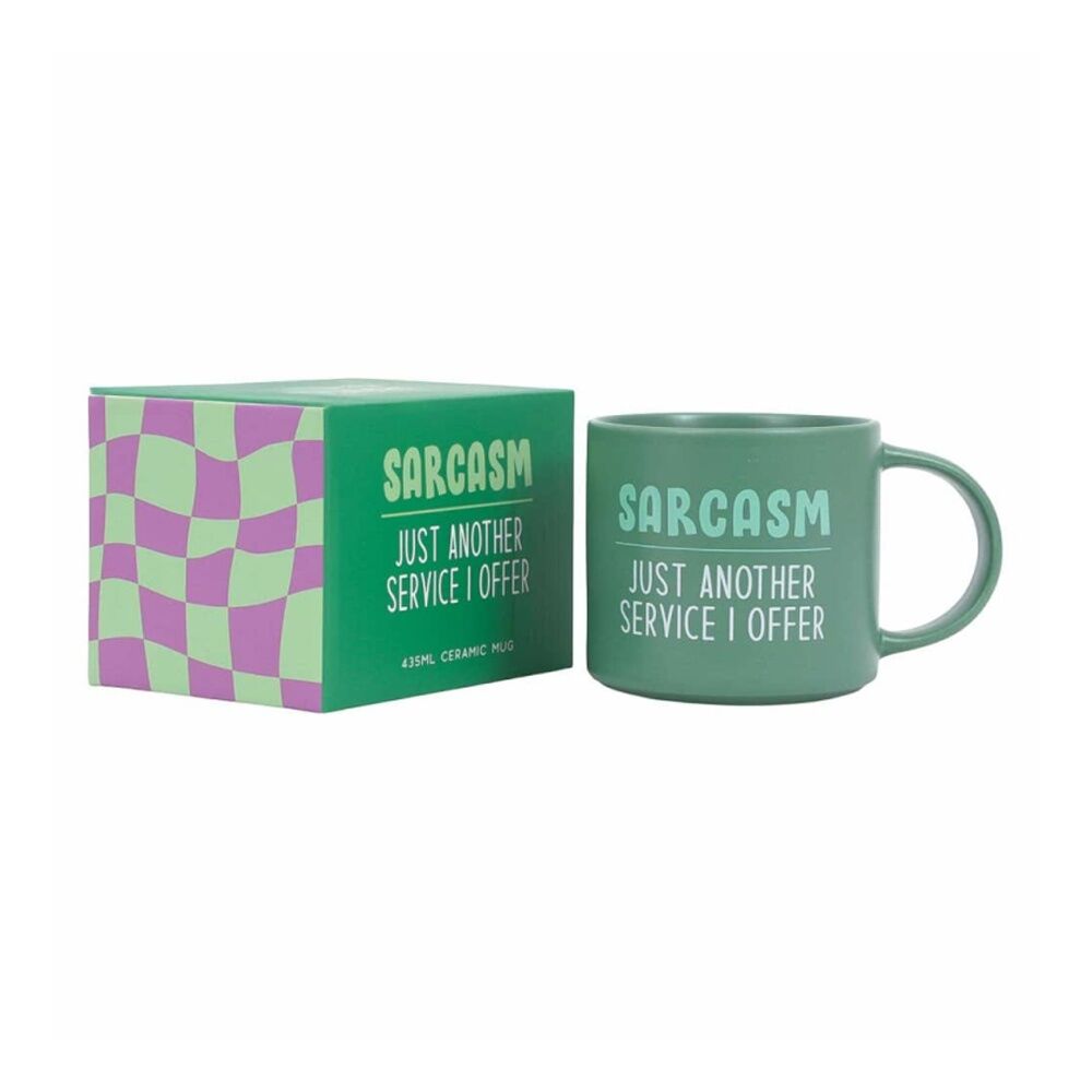 6PK Cheeky Mugs Sarcasm Ceramic Mug Microwave Dishwasher Safe Green 390ml