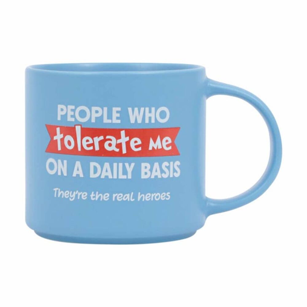 6PK Cheeky Mugs Tolerate Ceramic Mug Microwave Dishwasher Safe Blue 390ml