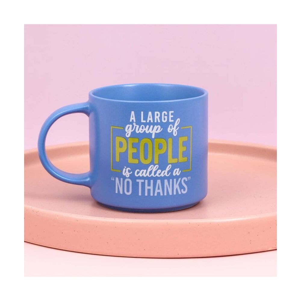 Cheeky Mugs No Thanks Ceramic Mug Dishwasher Safe Blue 390ml