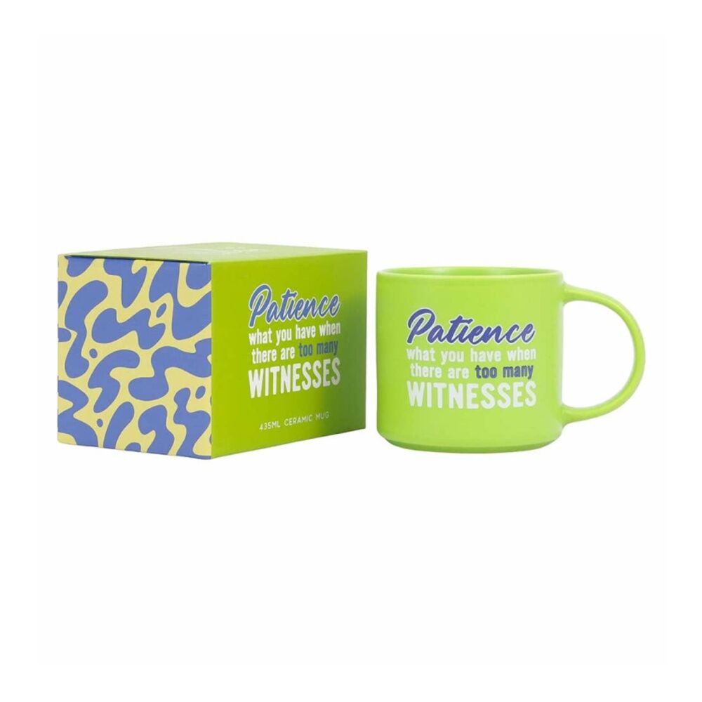 Cheeky Mugs Patience Ceramic Mug Dishwasher Safe Green 390ml