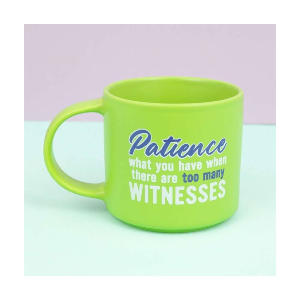 Cheeky Mugs Patience Ceramic Mug Dishwasher Safe Green 390ml
