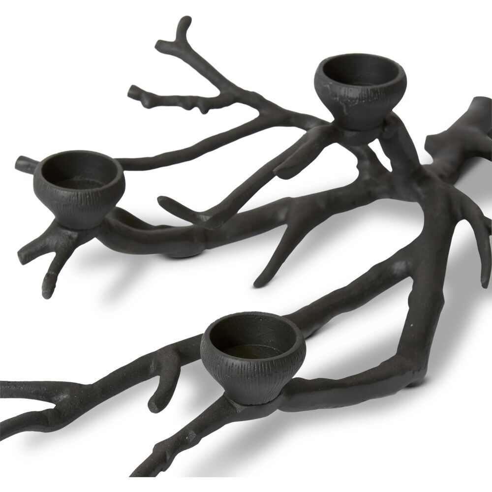 E Style Branch Tealight Candle Holder Black Aluminium Decor 58x29x15cm