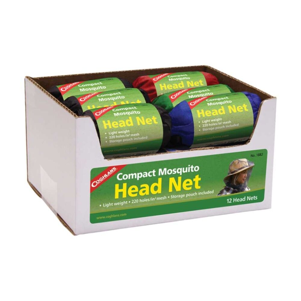 12pc Coghlans Compact Mosquito Head Net Outdoors Hike Accessory Set