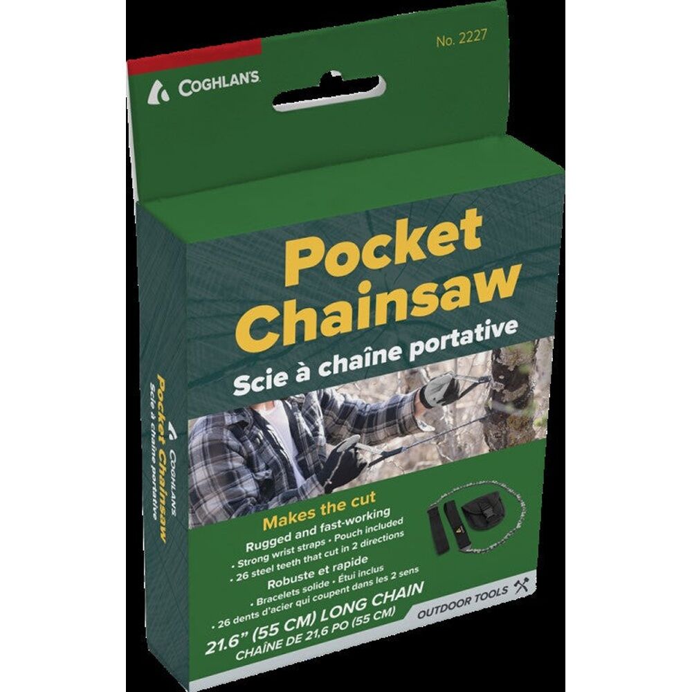 Coghlans Pocket Chainsaw 26 Teeth Stainless Steel W/ Wrist Straps 51cm