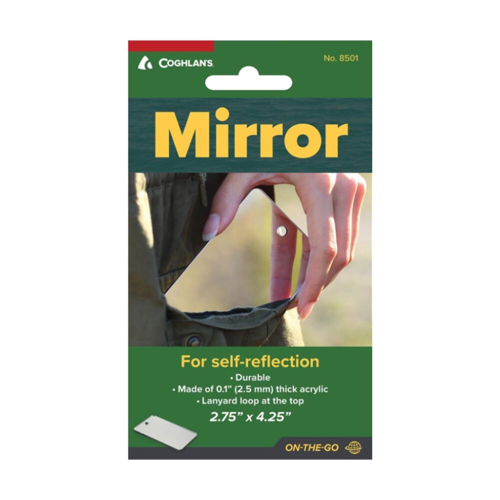 4PK Coghlans Featherweight Mirror Unbreakable Acrylic W/ Lanyard Hole 7x11cm