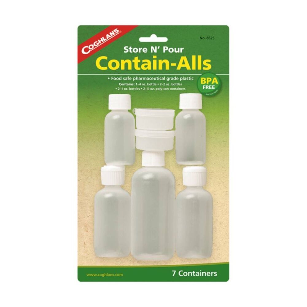 7pc Coghlans Contain-Alls Food Safe Containers Reusable Plastic Set