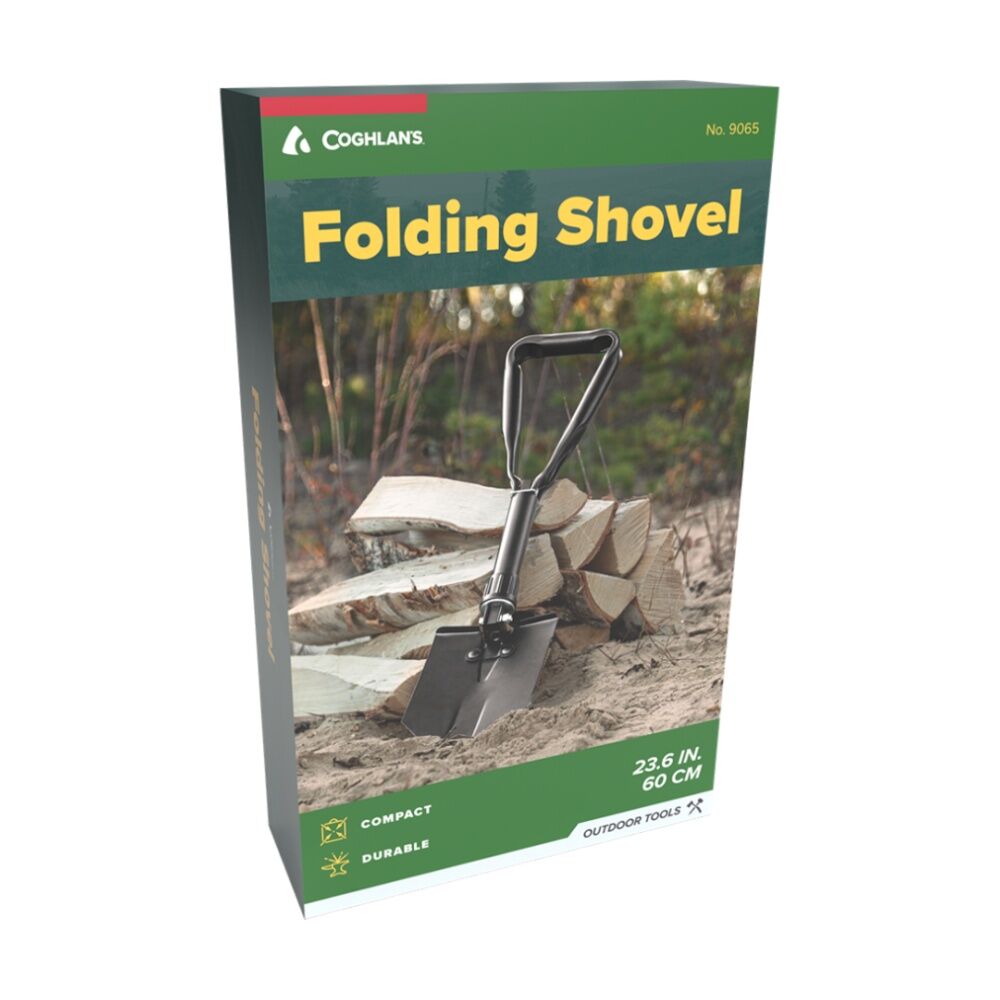 Coghlans Folding Shovel Tempered Steel Blade Metal Handle Locking Collar 58cm