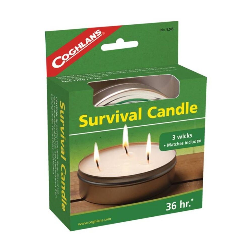 2PK Coghlans Survival Candle 3 Wicks 36 Hour Burn Time W/ Matches 170g