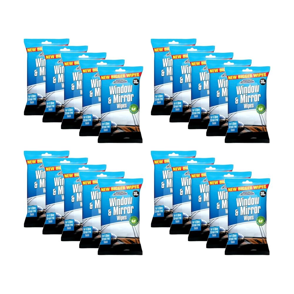 20 x 30pc Car Pride Automotive Vehicle Window & Mirror Wipes Cleaning