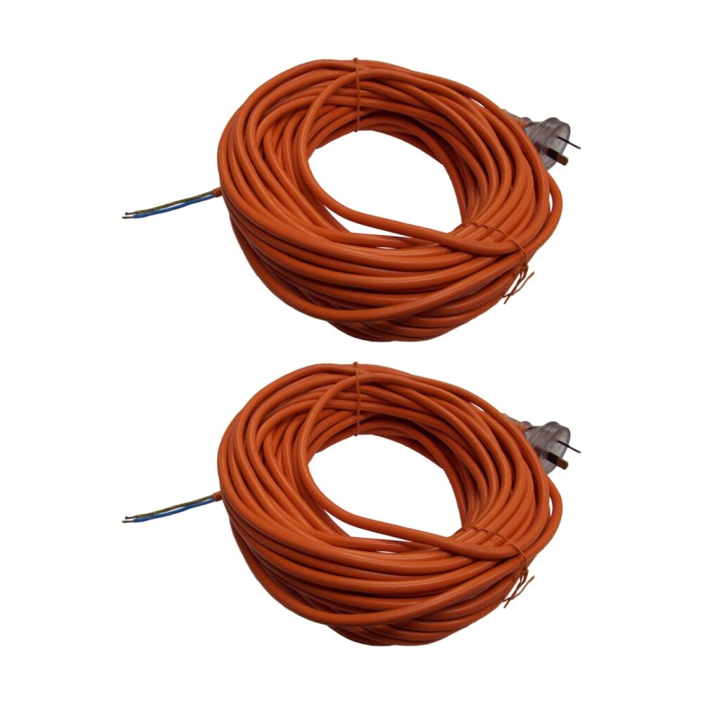 2PK Cleanstar 18m Extention Cord Repair Lead 2 Core With 10 Amp Plug Orange