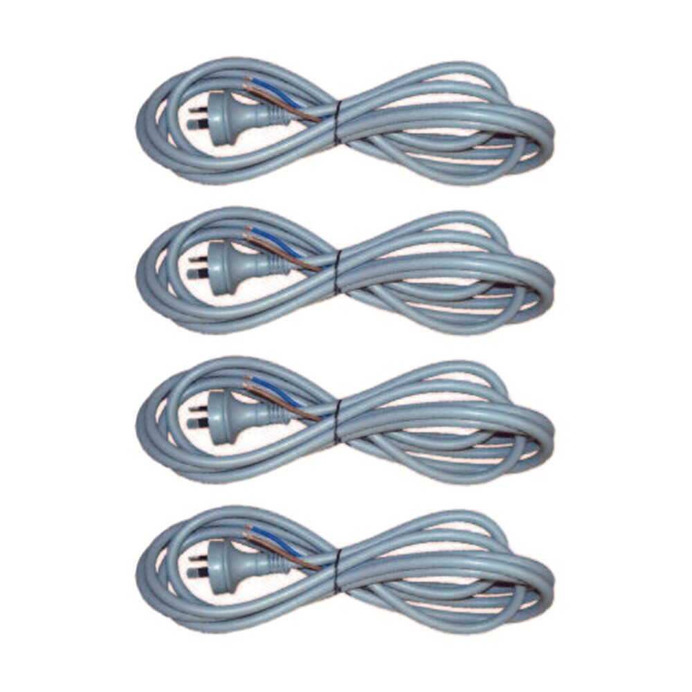 4PK Cleanstar 3m Heavy Duty Extention Cord Power Tool Repair Lead 10 AMP Grey