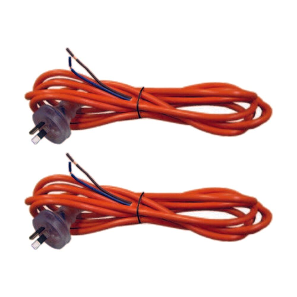 2PK Cleanstar 3m Heavy Duty Extention Cord Power Tool Repair Lead 10 AMP Orange