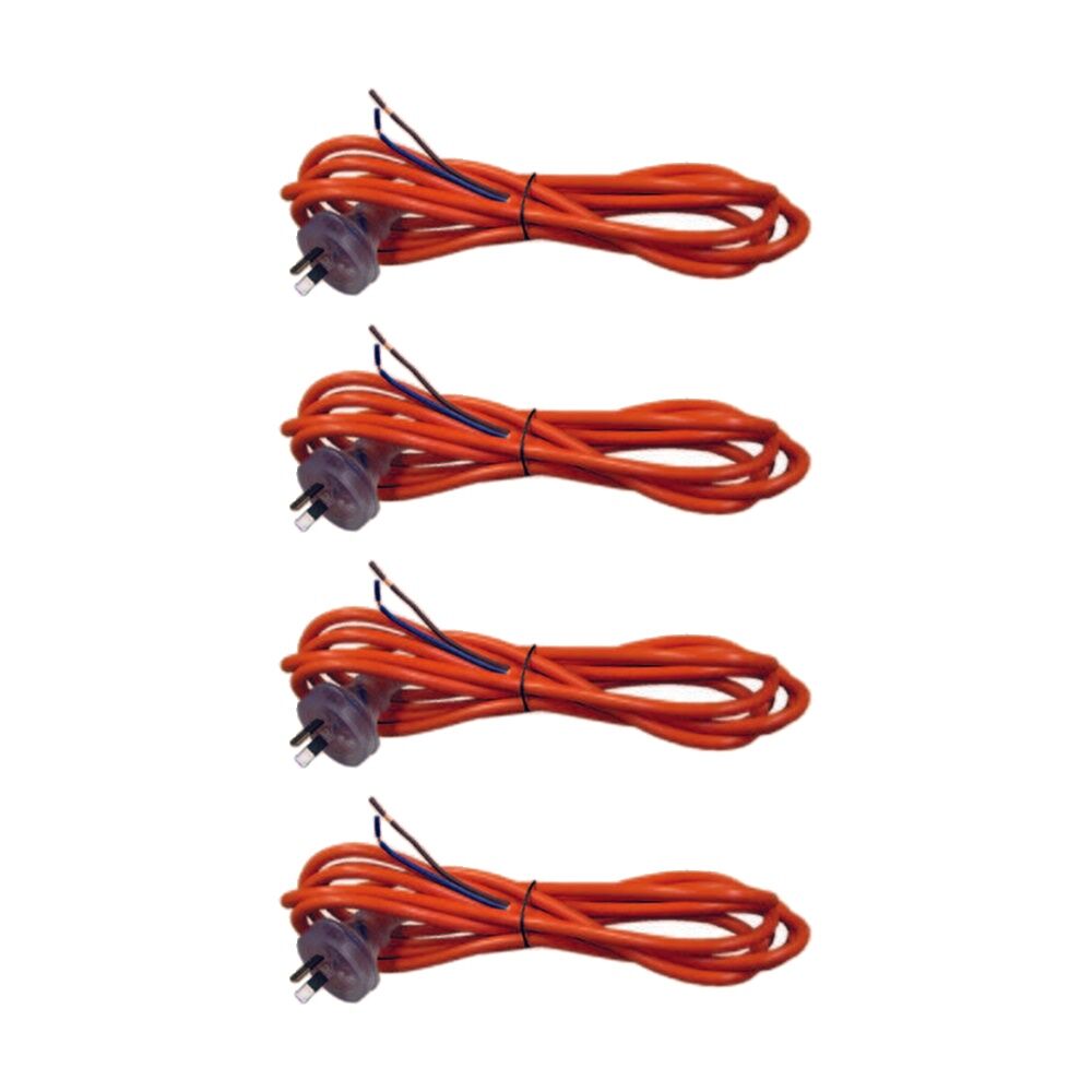 4PK Cleanstar 3m Heavy Duty Extention Cord Power Tool Repair Lead 10 AMP Orange