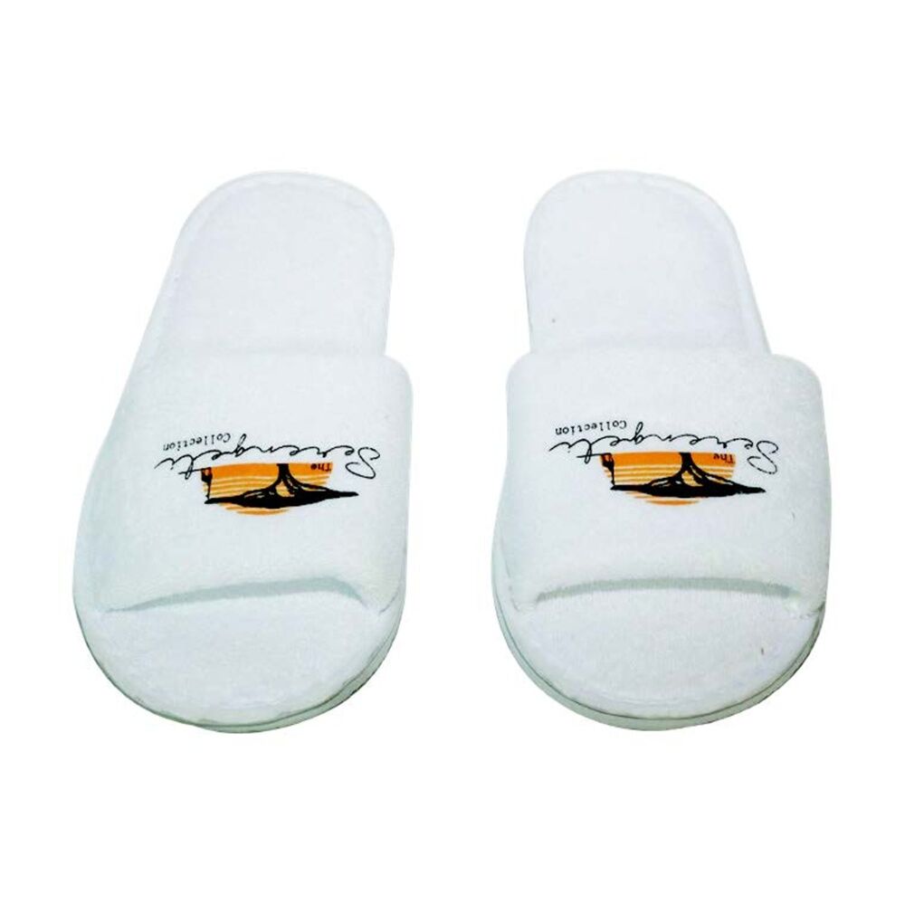 100pc Serengeti Hotel Amenities Open Toe Slippers Individually Wrapped White