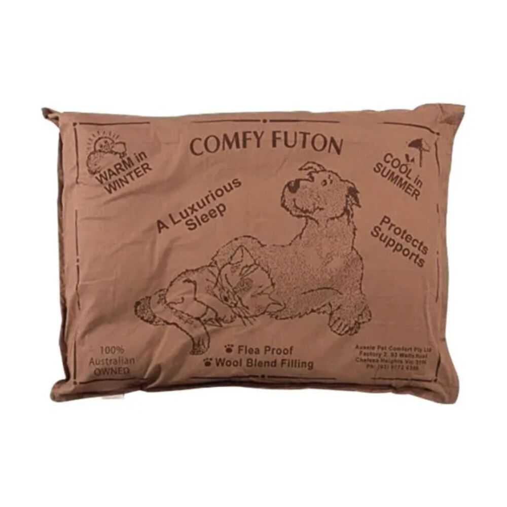 Aussie Pet Comfort Brown Wool Blend Filled Dog Bed Futon