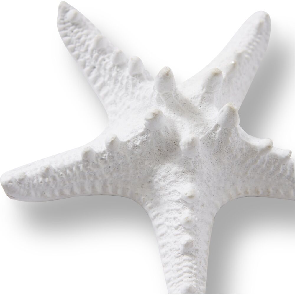 3PK E Style Starfish Knobbed Coastal White Decorative Ornament 9x9x3cm