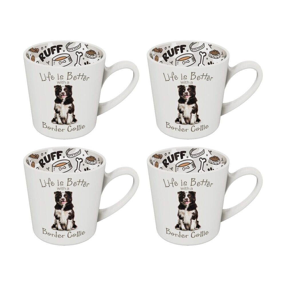 4PK LDM I Love My Border Collie Ceramic Coffee Mug 420ml