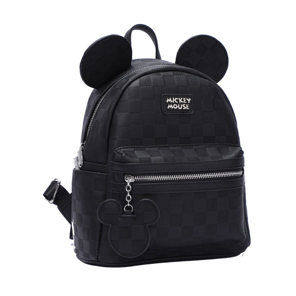 Disney Mickey Mouse PU Backpack Kid's School Bag With Ears Black