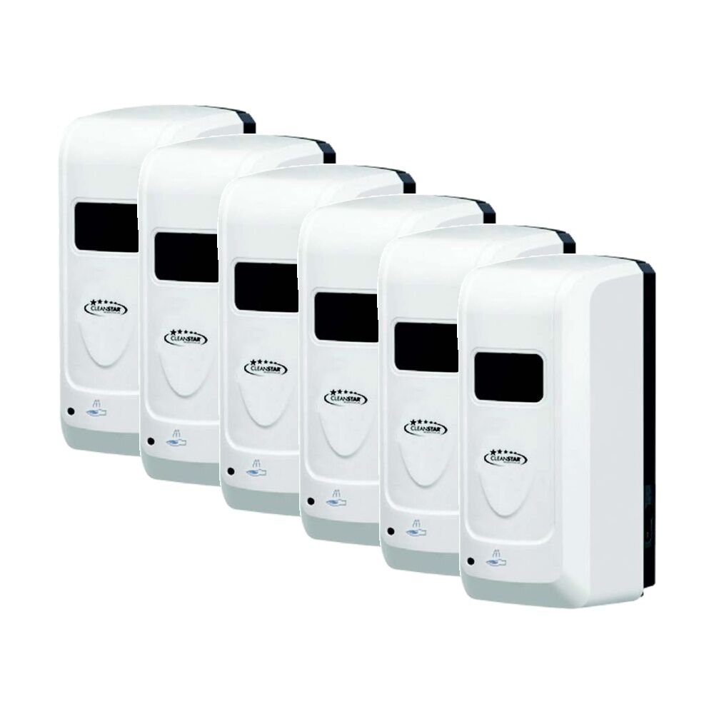 6PK Cleanstar Wall Mounted Touchless Hand Sanitiser And Soap Dispenser 1L