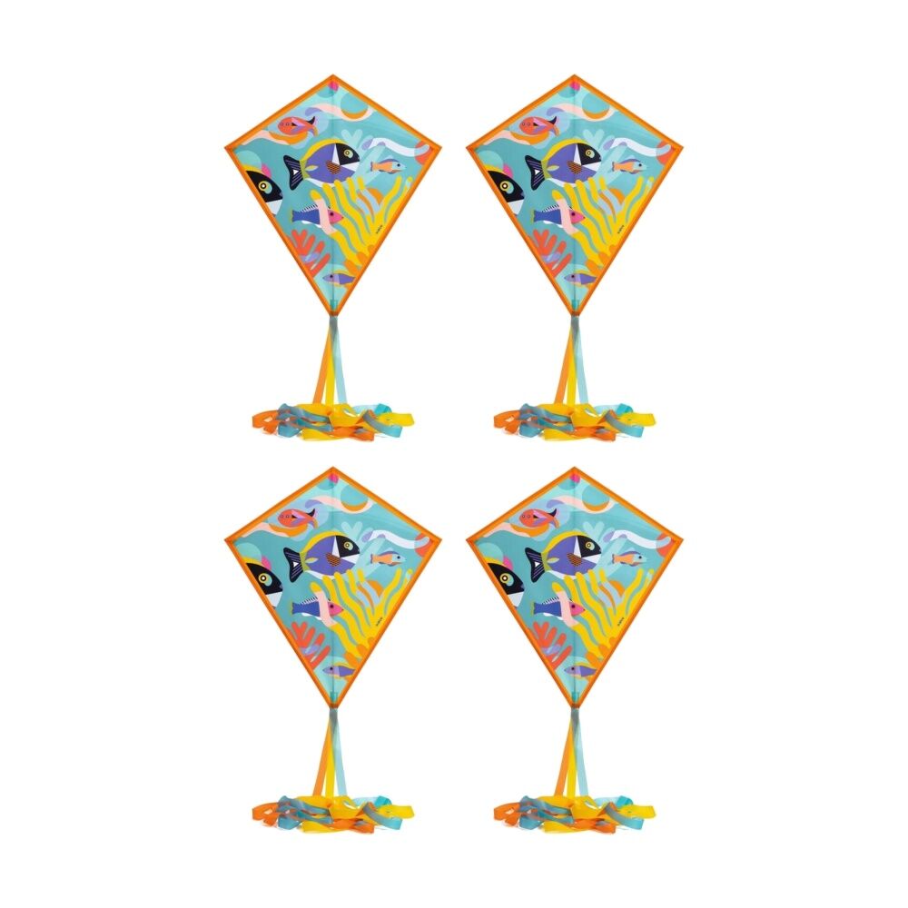 4PK Djeco Ocean Kite Colourful Easy Assemble Lightweight Flying Toy Kids 5+